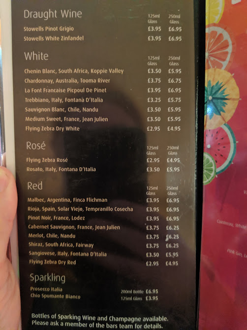 Drinks Prices & Extra Costs at Potters Resort