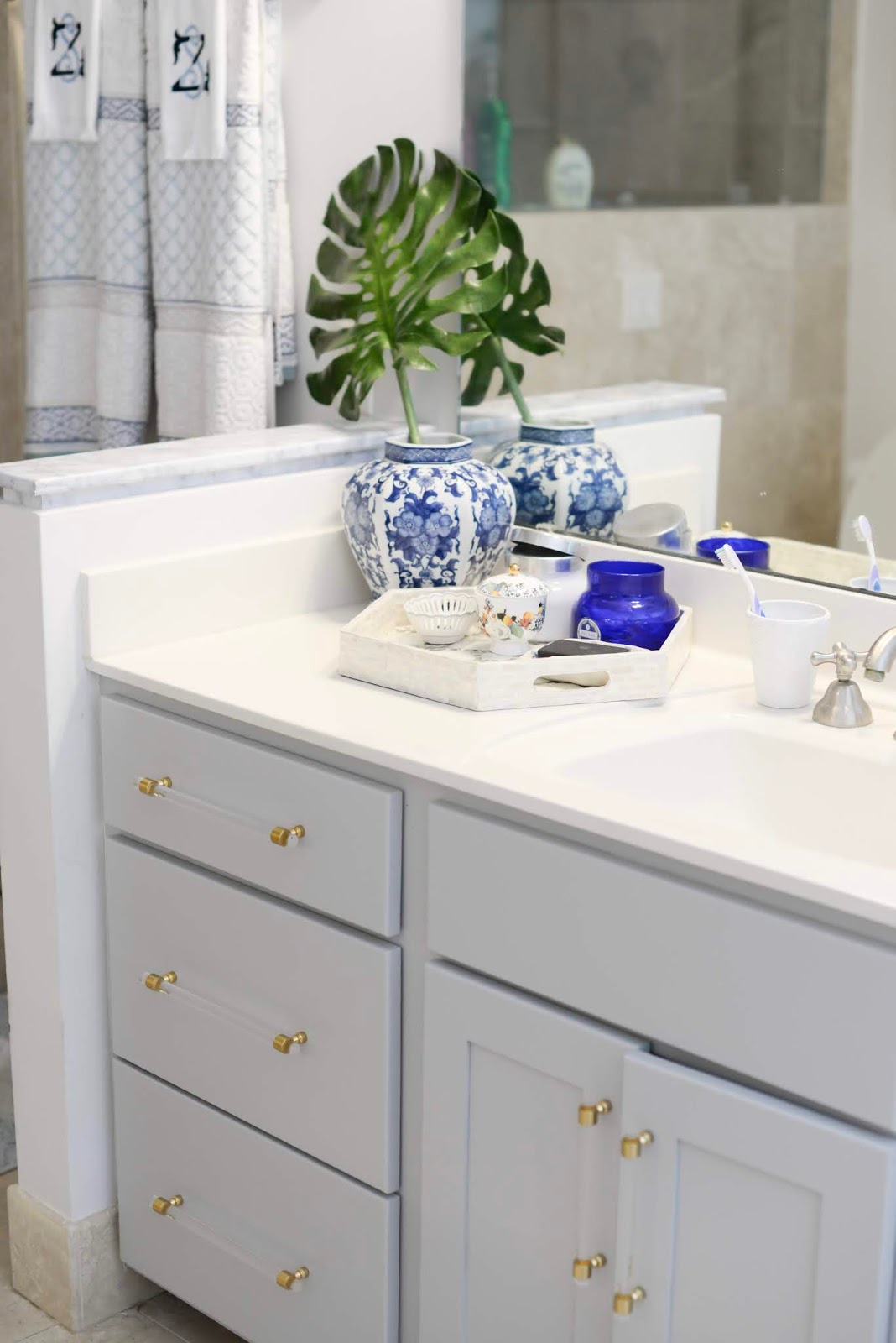 Painting Our Oak Bathroom Vanity Southern Style a life + style blog