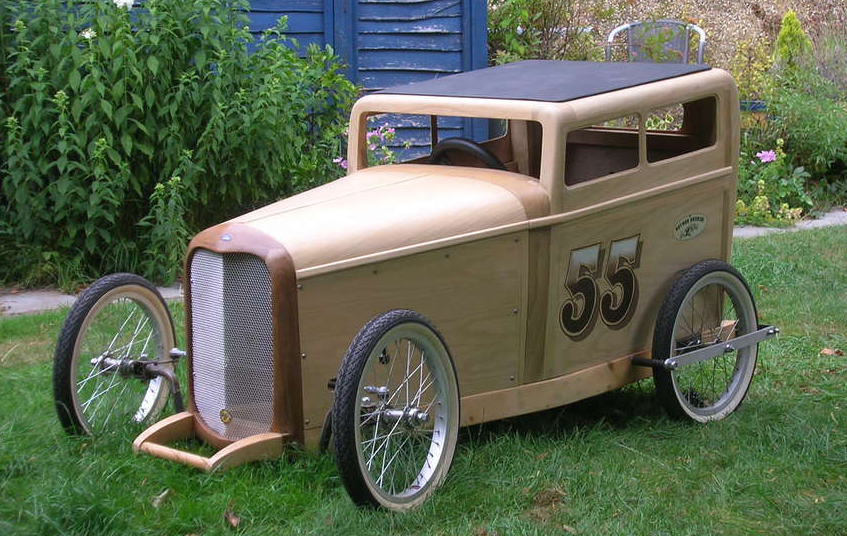 Just A Car Guy a 32 soapbox derby car made by woodworker Peter Vivian