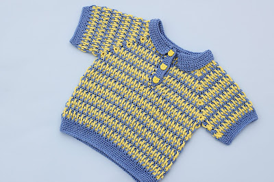 1 - Imagen Crochet Polo azul y amarillo a crochet y ganchillo por Majovel Crochet