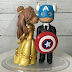 Chibi and Romantic Avengers Wedding Cake Toppers