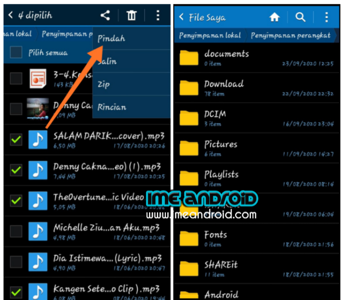 Cara pindahkan file di hp samsung