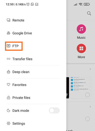Setting FTP Xiaomi