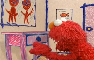 Elmo hears splashing coming from the drawer and then the quiz starts. Sesame Street Elmo's World Bath Time Quiz