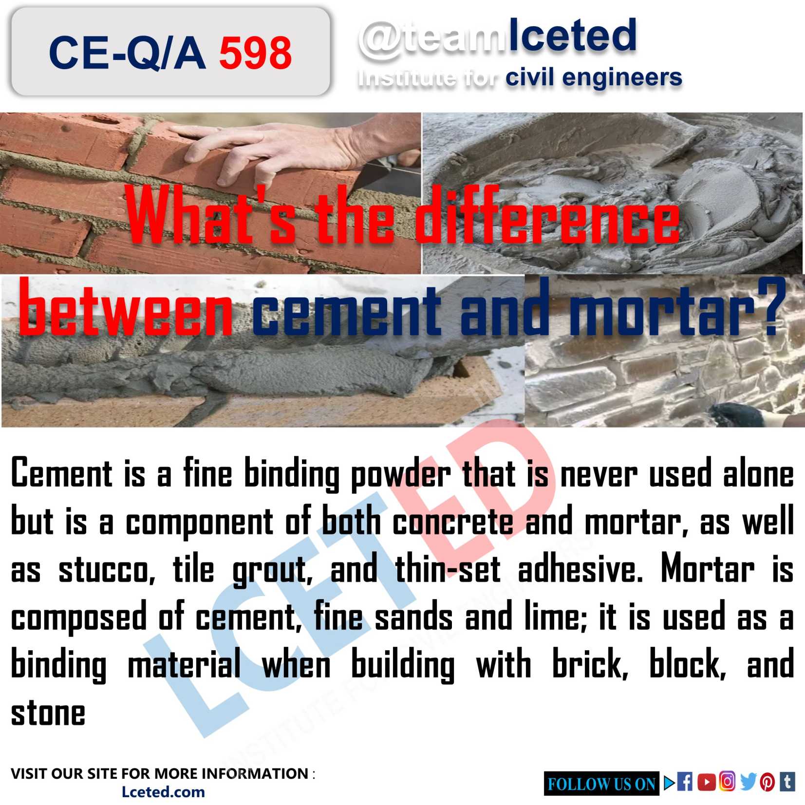 What Is Mortar? Functions Of Mortar Types Of Mortars LCETED