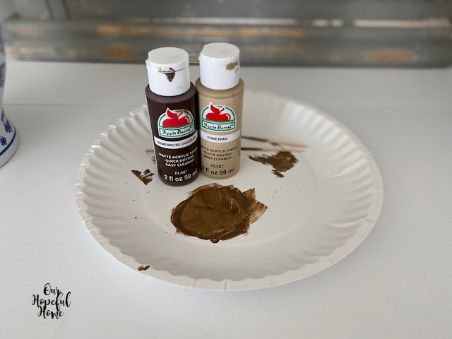 Apple Barrel melted chocolate acrylic paint Apple Barrell Khaki acrylic paint