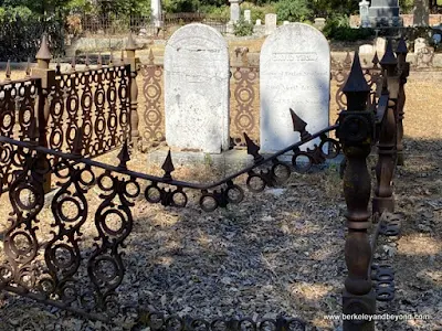 iron bed grave at Pine Grove Cemetery in Nevada City, California