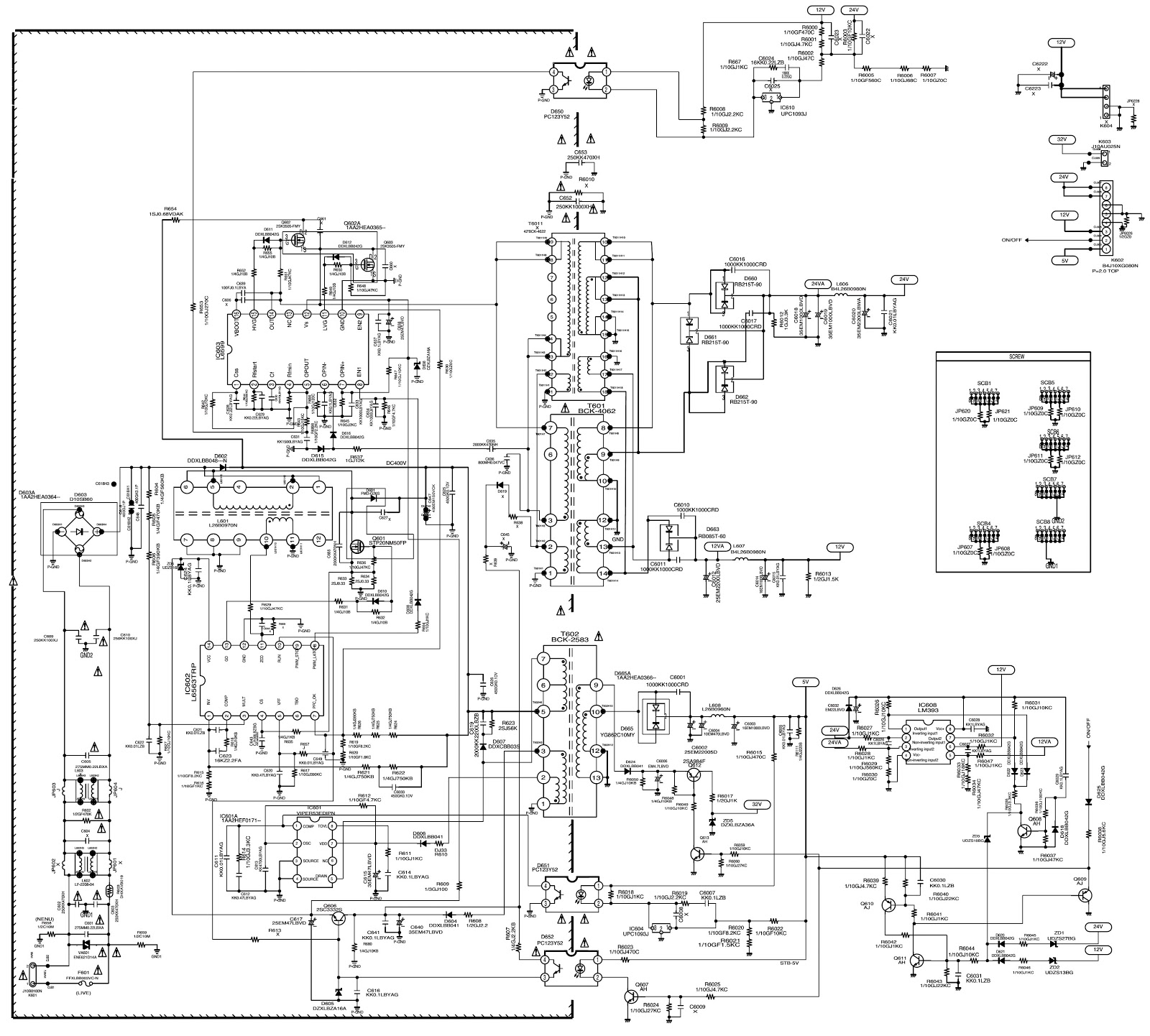 Schematic Diagrams: SANYO TV – SERVICE MODES and SMPS – BACK-LIGHT