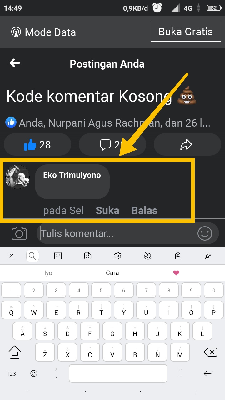 Cara Membuat Komentar Kosong Di Fb, Terbaru 100 Berhasil