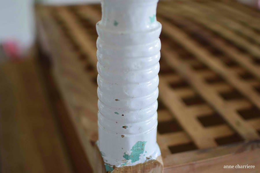 www.annecharriere.com, mesa tocinera, pintura de leche, nogalina, homestead house milk paint,