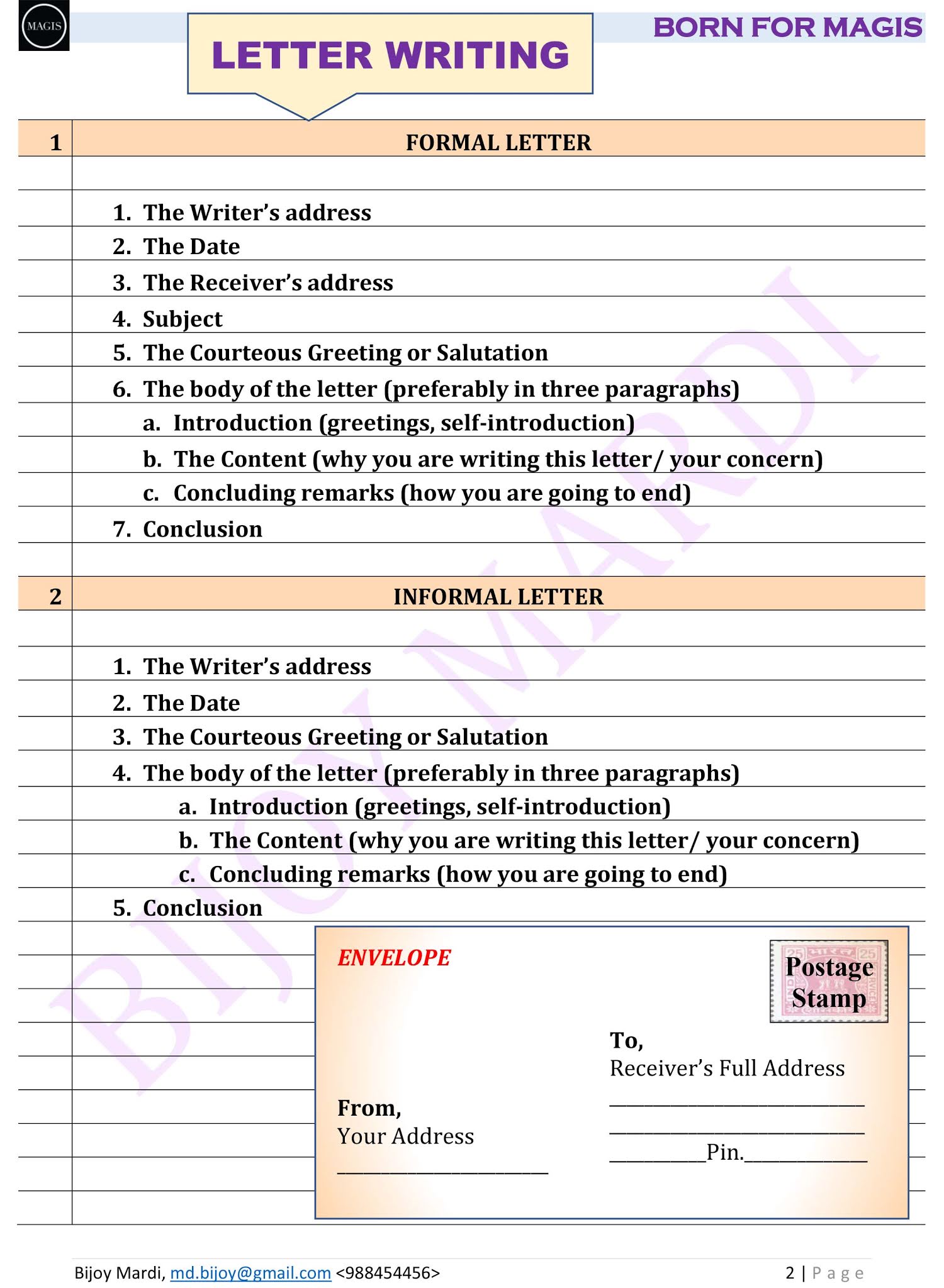 MAGIS Writing Composition (Letter, Notice, Diary and Story Writing)