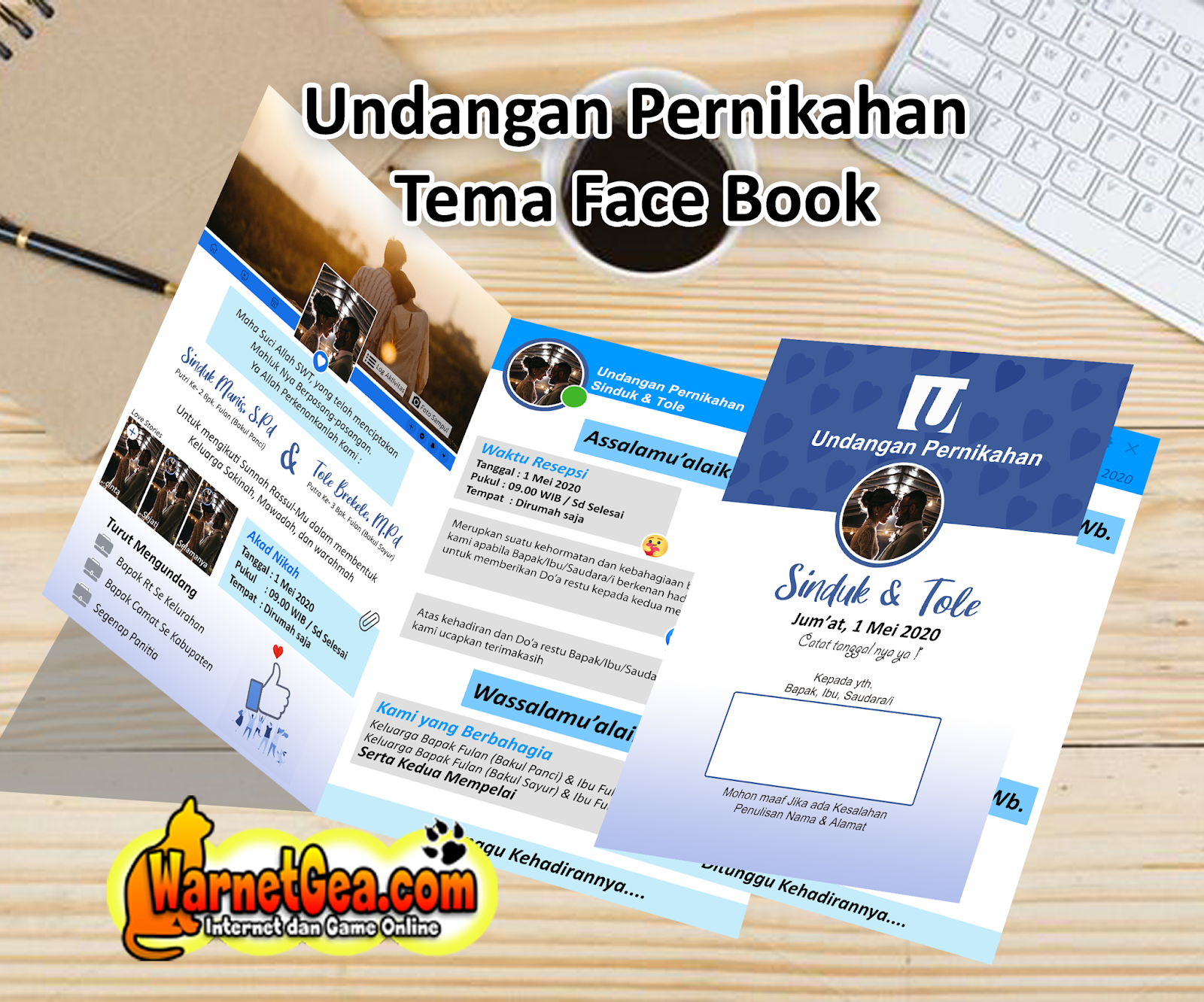 Download Undangan Pernikahan Bertema Facebook File Psd Gratis Warnetgea Com Online Gaming Browsing PSD Mockup Templates