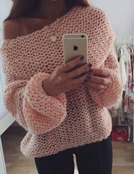 Winter One Shoulder Knitted Sweater