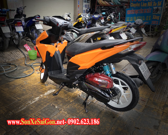 Mẫu sơn xe Honda vario màu cam bóng cực đẹp