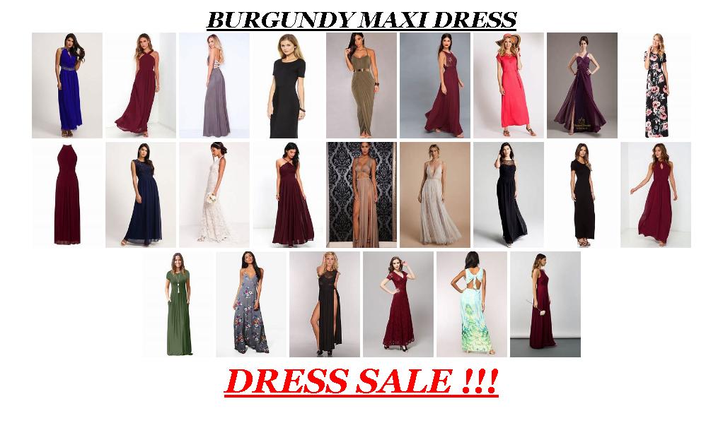 Womens Dresses Sale Online - Burgundy Maxi Dress