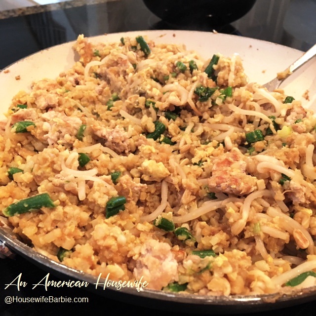 An American Housewife: Low Carb Stir Fried Rice - (Faux Rice of course)