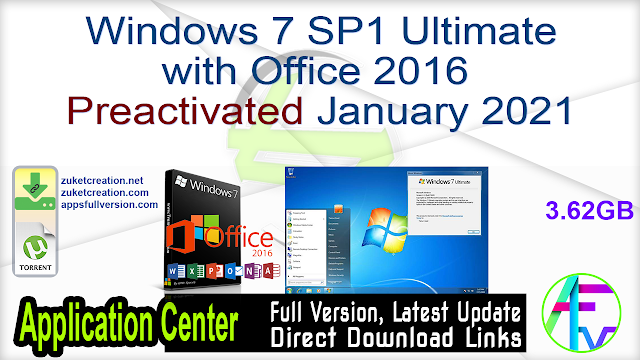 Windows 7 SP1 Ultimate with Office 2016 Preactivated January 2021 Windows 7 SP1 Ultimate with Office 2016 Preactivated January 2021