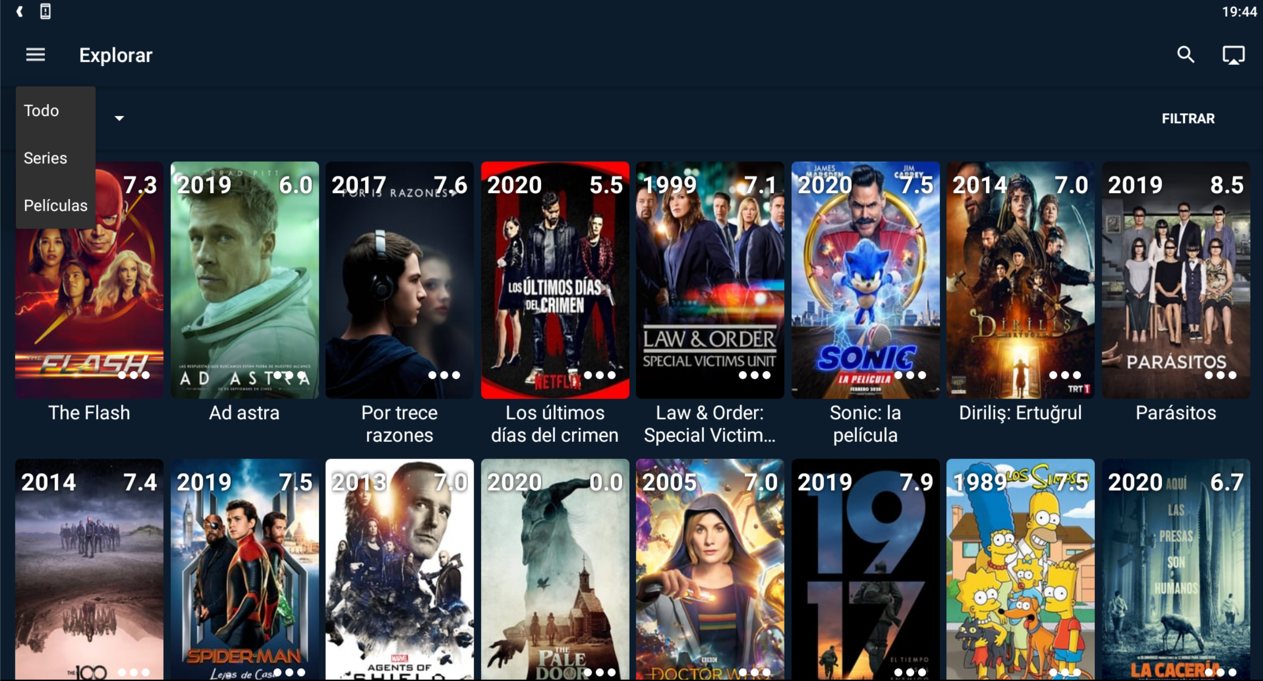 OctoStream Peliculas y series gratis en Android disponible también
