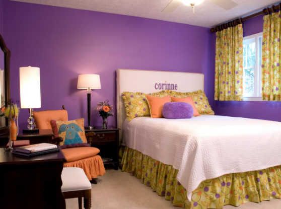  Contoh  desain  kamar  tidur  minimalis warna  ungu Dekorumahq