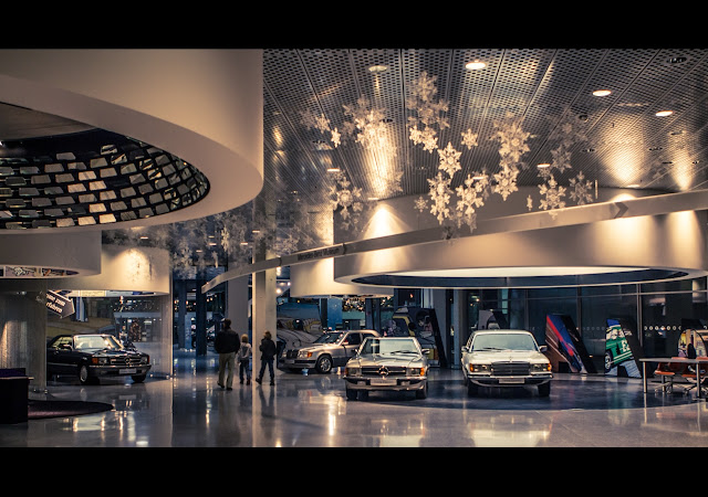 Entrance hall of the Mercedes-Benz museum, in December 2012