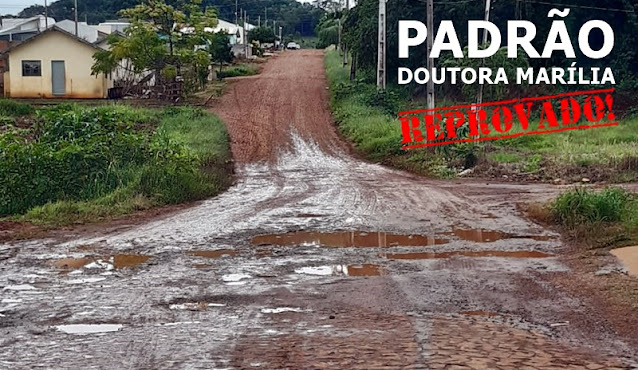 Roncador: Atoleiro na Rua Paraná, deixa moradores "P da Vida"'