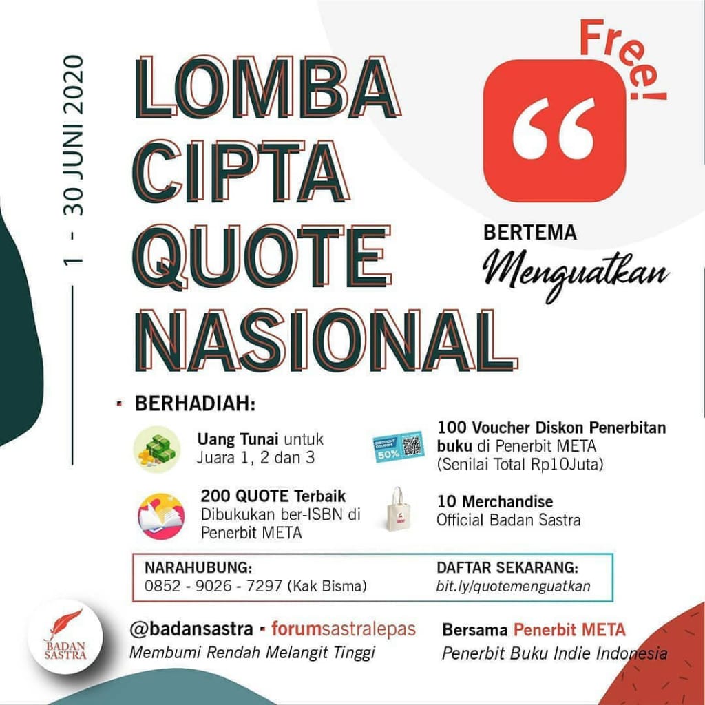 Lomba Menulis 2020 Lomba Cipta Quotes Nasional (Free
