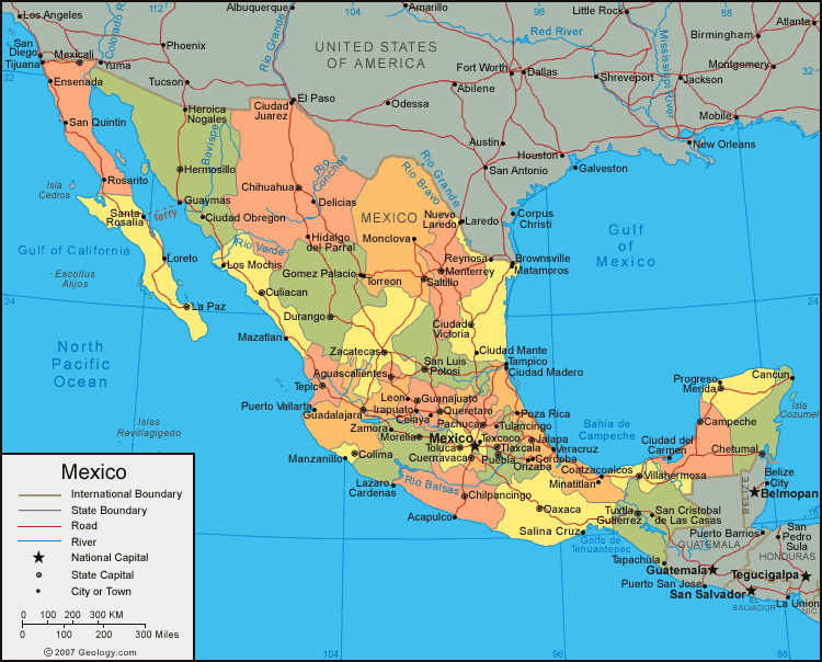 mexico map geology com