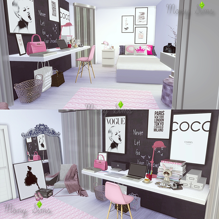 Sims 4 CC's The Best Pink Bedroom by Mony Sims