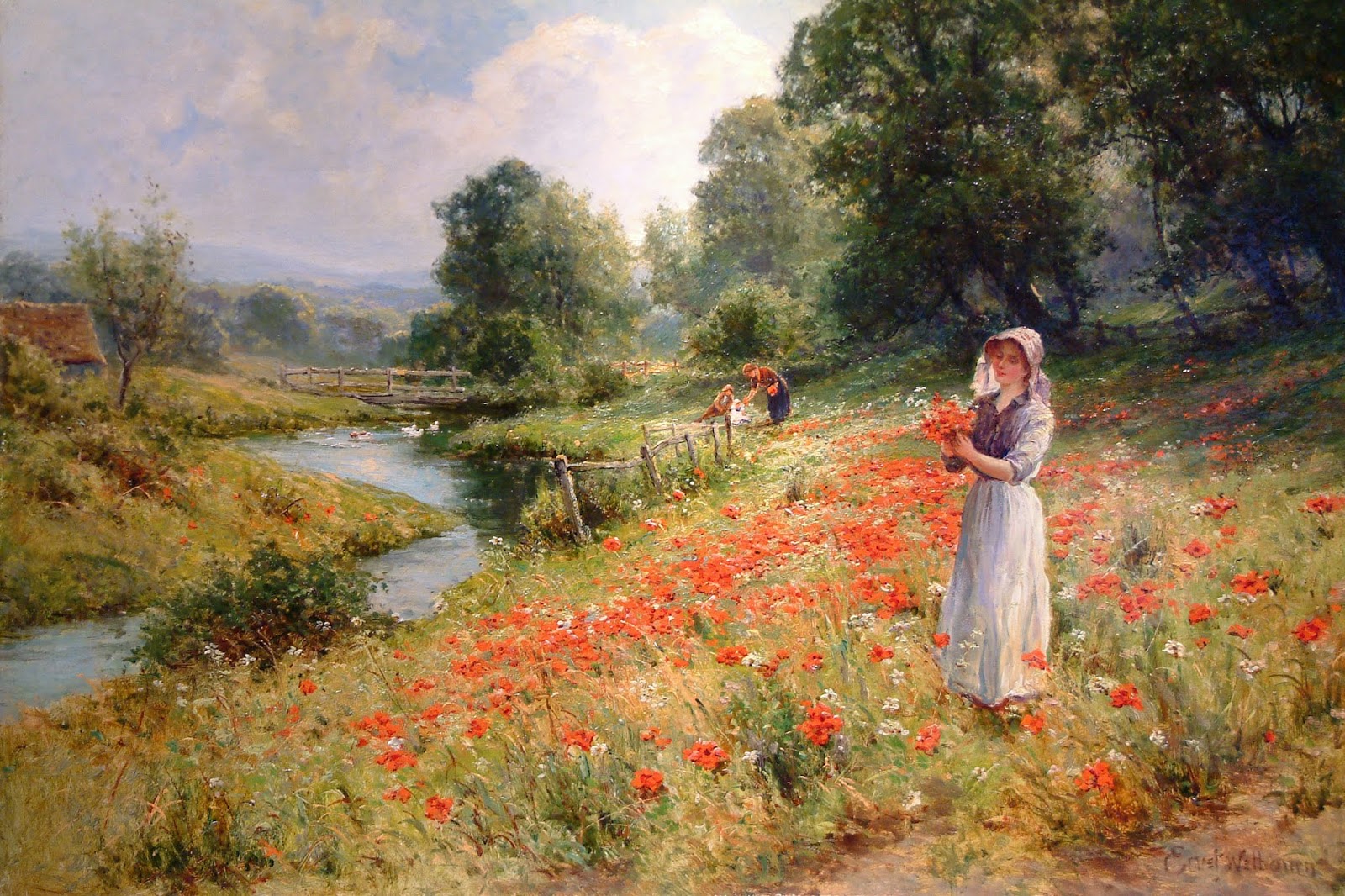 Are you picking flowers at the moment. Художник Ernest Charles Walbourn 1872-1927.