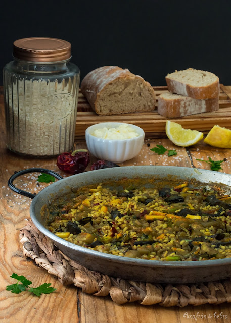 Arroz con sepia y alcachofas