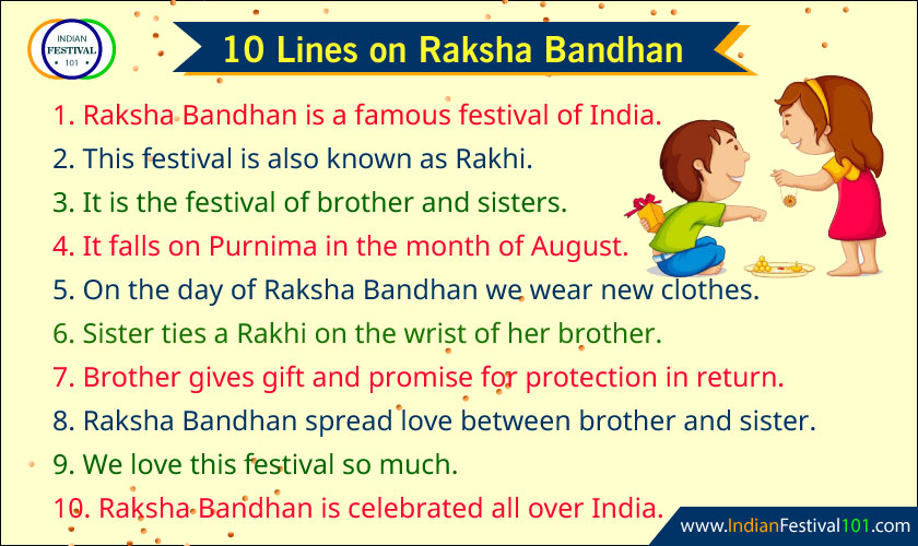 raksha bandhan essay 10 lines in english