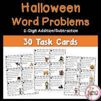  Halloween 2 Digit Addition and Subtraction Word Problems