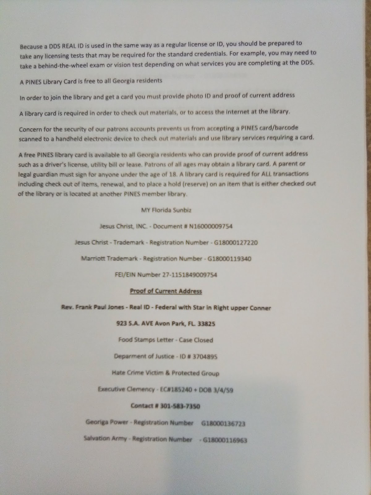 DBA Chaka Zulu The REAL ID Act & Library card