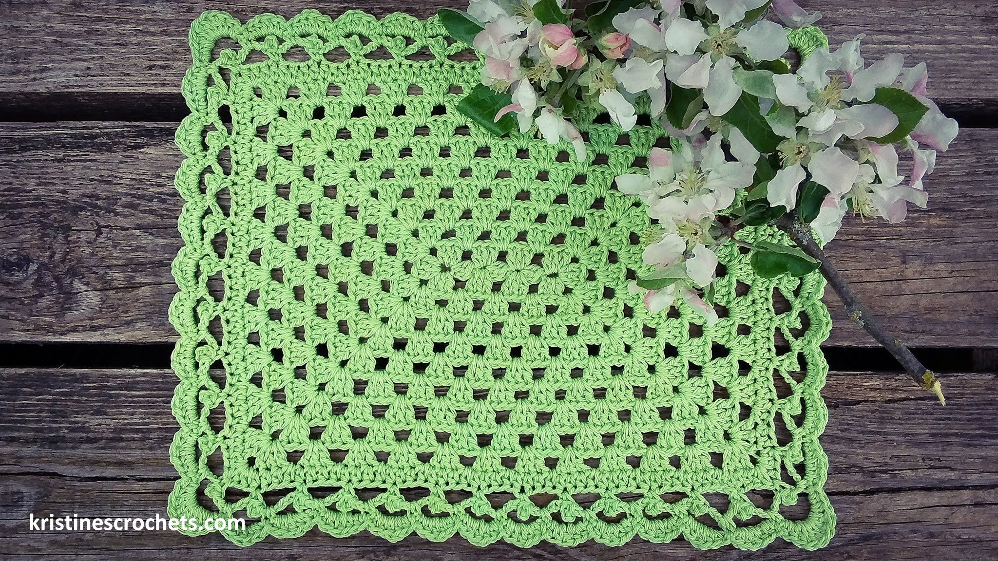 KristinesCrochets Rectangular Granny Stitch Placemat Free Crochet kristinescrochets-rectangular-granny-stitch-placemat-free-crochet