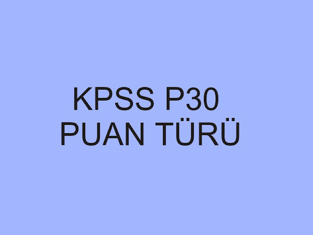 kpss p30 puan türü