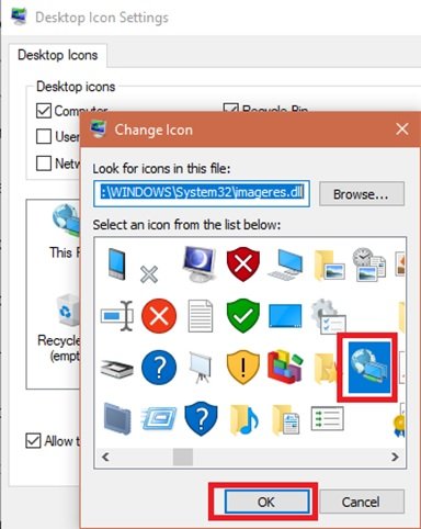 Iconos en Windows 10