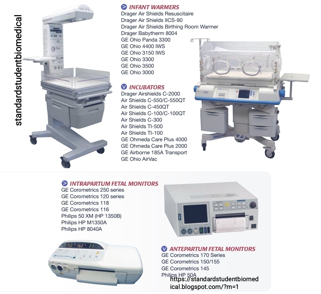 Biomedical engineering NICU Equipment list and company