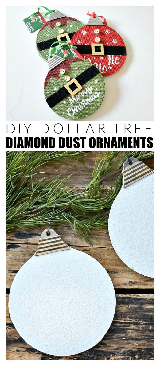Dollar Store DIY Easy Diamond Dust Ornaments Little House of Four