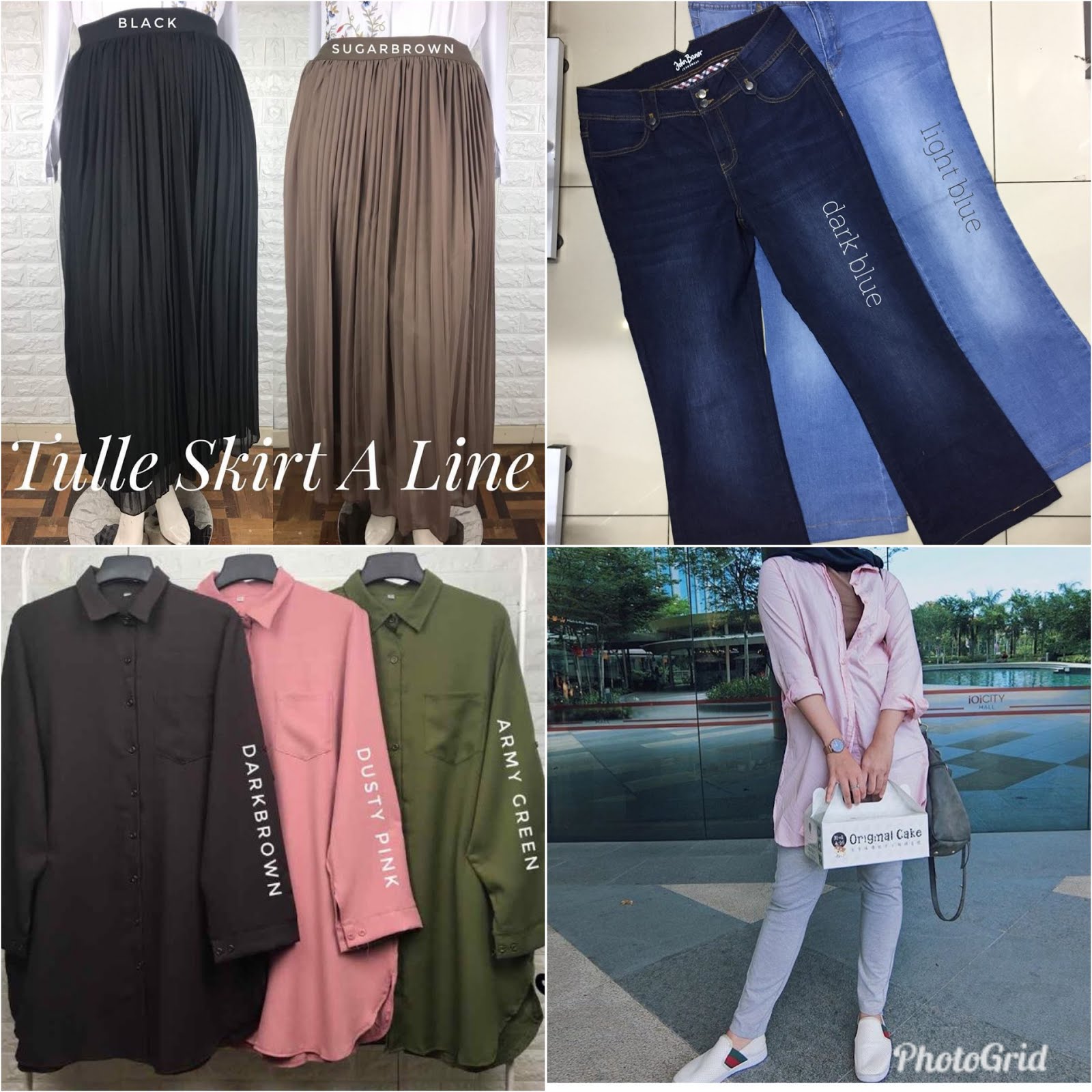 Pelbagai koleksi baju casual jeans, jacket, palazo, blouse, skirt tau