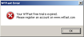 WTFast 30 Days Free Trial Expired