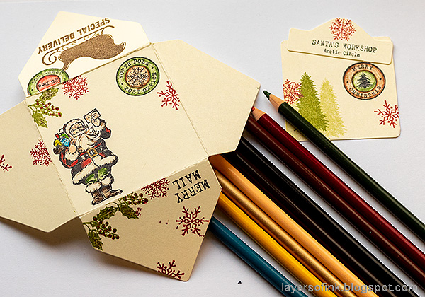Layers of ink - Christmas Envelope and Card Tutorial by Anna-Karin Evaldsson.