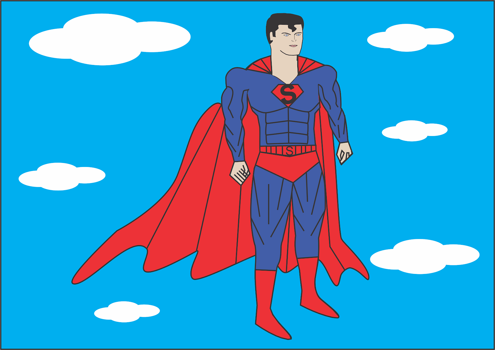 My Graphic Design Coreldraw Superman Cartoon character Design.