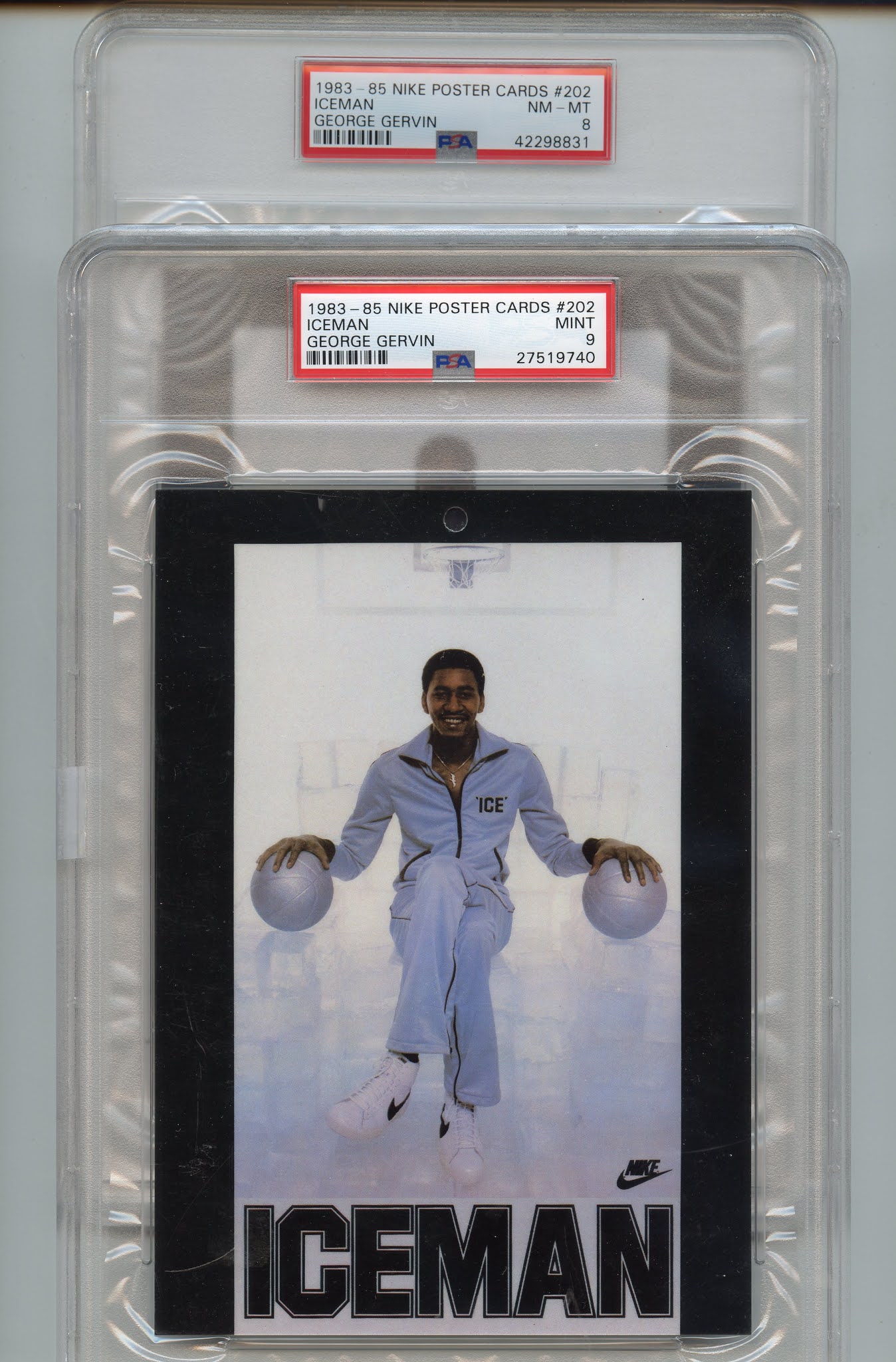 NIKE Poster Cards (1982 - 1992): 54 290202 (type 1) ICEMAN Gervin variation found