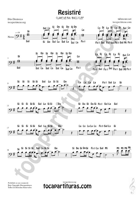 Trombón y Bombardino Partitura de Sheet Music for Trombone and Euphonium Music Scores PDF/MIDI Clave de Fa