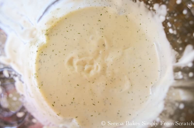 Creamy Dill Dressing in a blender.