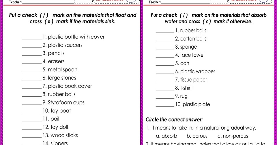science-4-first-quarter-worksheets-the-teacher-s-craft