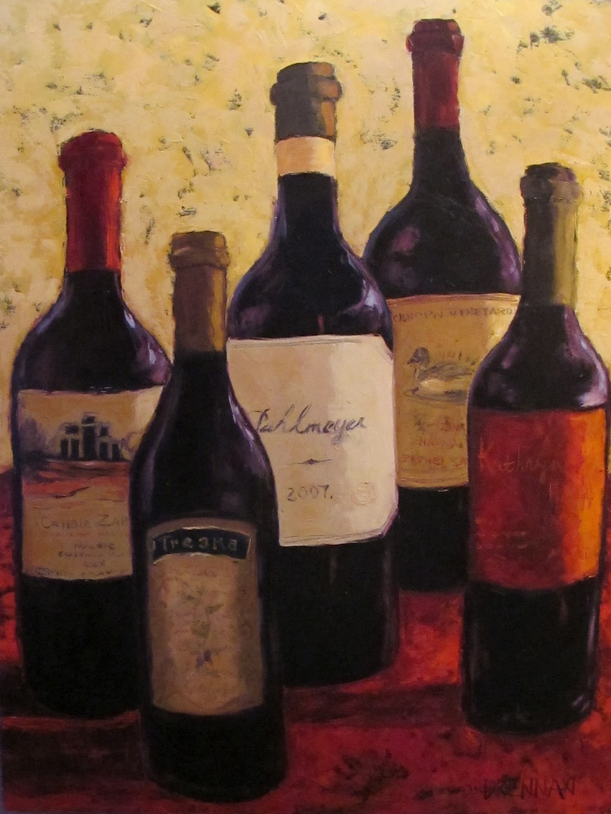 DrennArt...the Oil Painting Adventures of Lorrie Drennan Fine Wines by