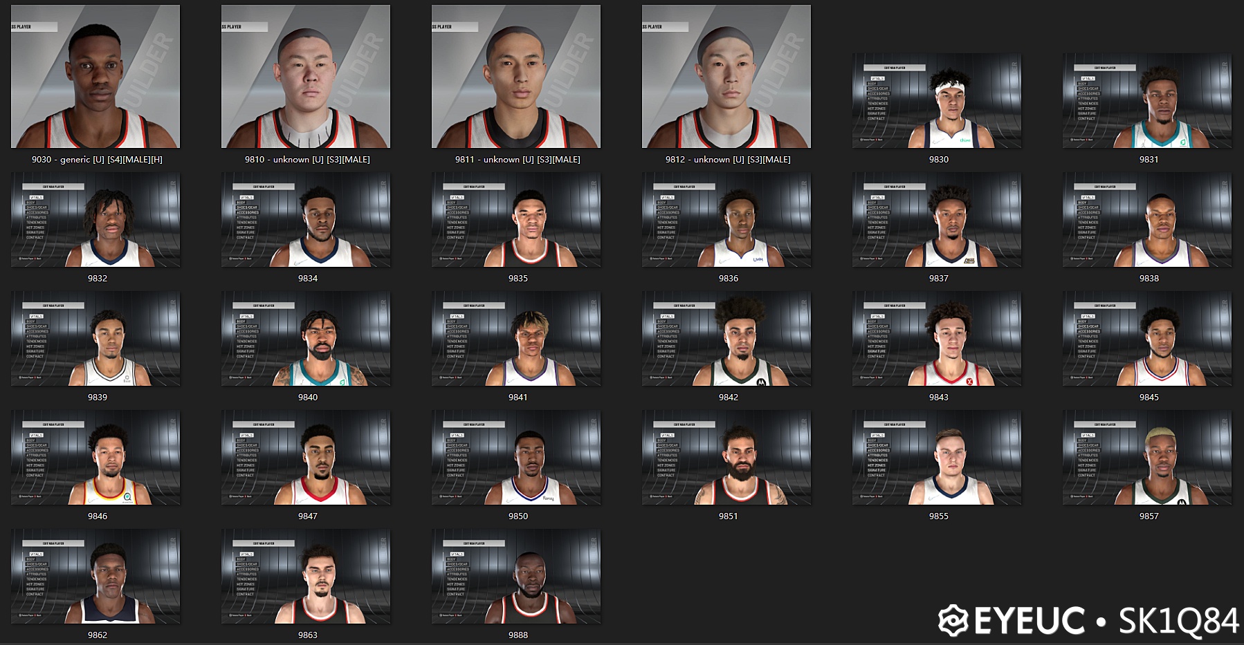 NBA 2K22 Full Cyberface ID List with Reference Screenshots by Shuajota