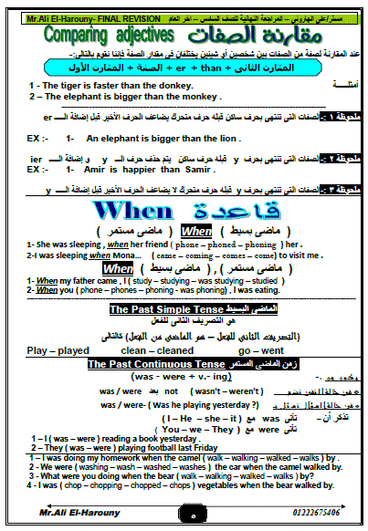 بالصور: مراجعة رهيبة لمنهج اللغة الانجليزية للصف السادس ترم ثان - مستر هاروني  5