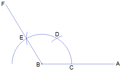 Construction of an angle 120°